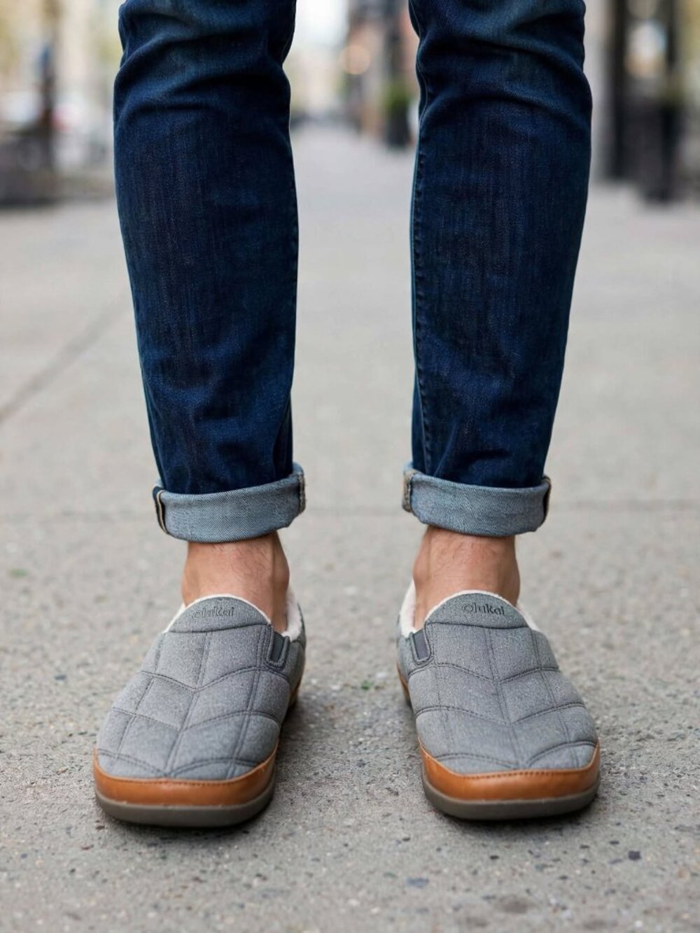 OluKai Pūkuʻi Men’s Slipper Loafers Shoes Size 10 $120 in Ash Grey Puku'i
